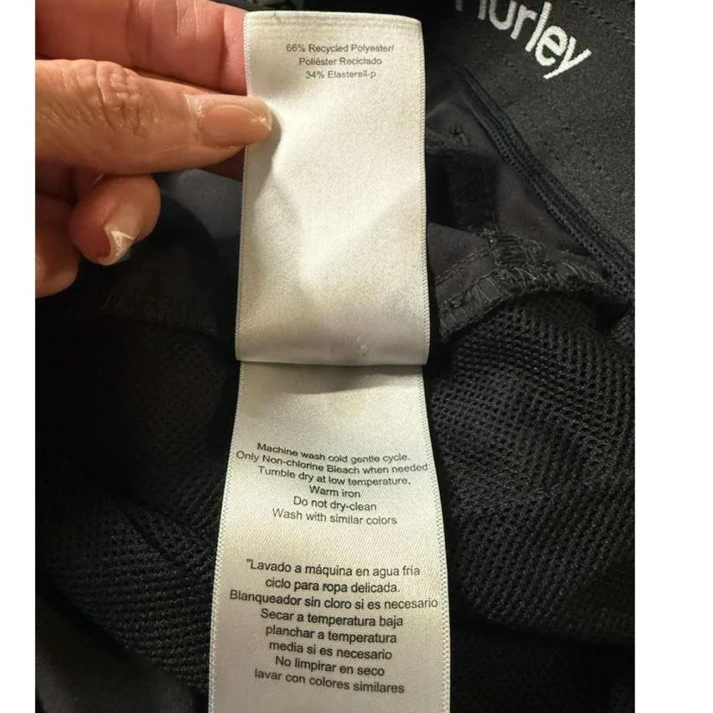 Hurley Jet Set Tech Pant Mens Black Straight Leg Casual Travel Size 40x30
